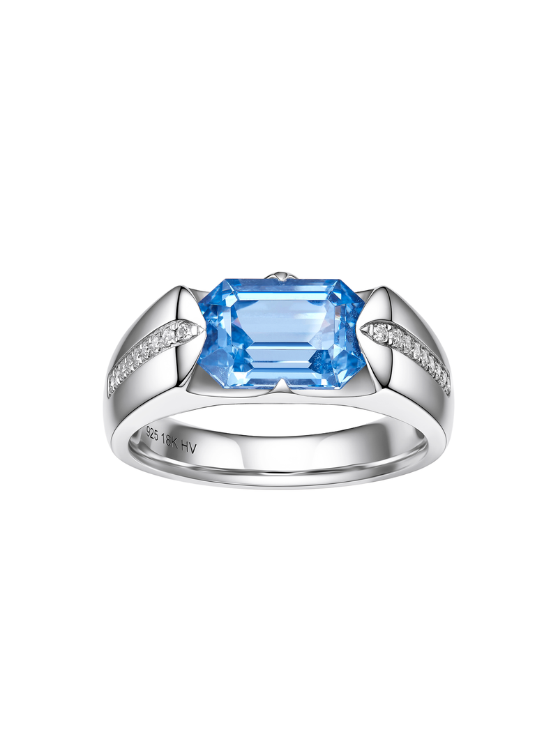 Metal Type:_925 Sterling Silver&Gemstone_Santa Maria Blue Sapphire