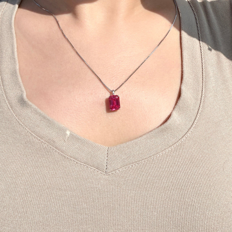 ALIX Emerald-Cut Lab-Grown Gemstone Necklace