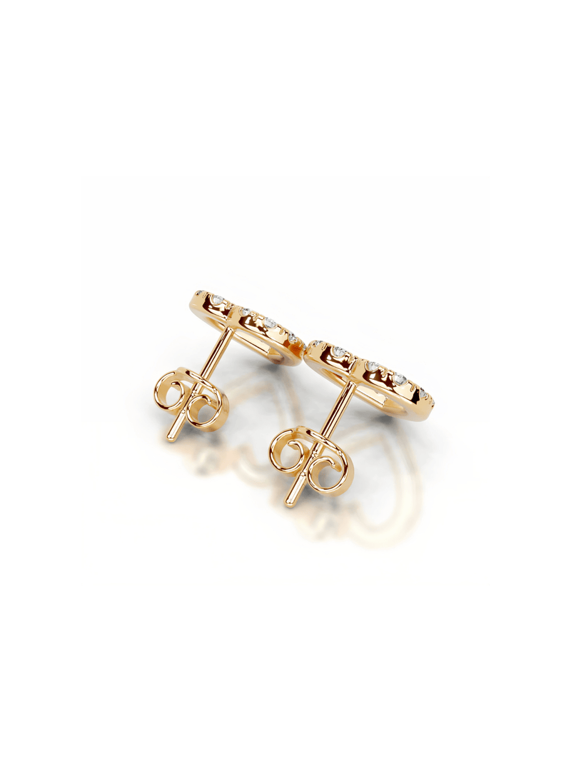 AMOUR Round-Cut Moissanite Pavé Open Heart Stud Earrings