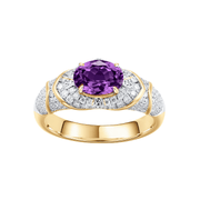 Oval-cut ring with hand-set setting detail view showcasing the jewelry design and finish