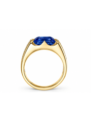 Metal Type:_14K Yellow Gold&Gemstone_Royal Blue Sapphire