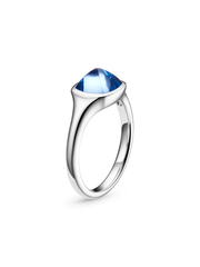 Metal Type:_14K White Gold&Gemstone_Santa Maria Blue Sapphire