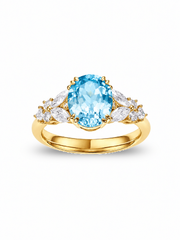 Metal Type:_14K Yellow Gold&Gemstone_Santa Maria Blue Sapphire