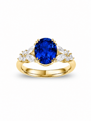Metal Type:_14K Yellow Gold&Gemstone_Royal Blue Sapphire
