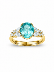 Metal Type:_14K Yellow Gold&Gemstone_ Paraiba Hue YAG