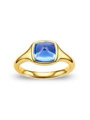 Metal Type:_14K Yellow Gold&Gemstone_Santa Maria Blue Sapphire