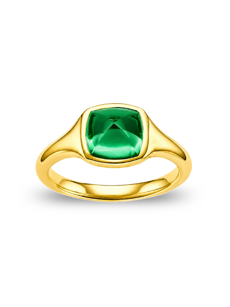 Metal type_14K Yellow Gold&Gemstone_Colombian Emerald