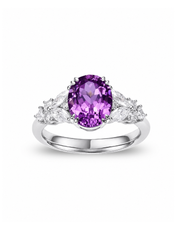 Metal Type:_14K White Gold&Gemstone_Purple Sapphire