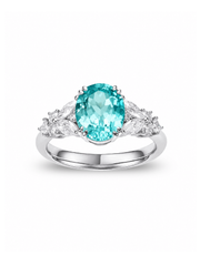 Metal Type:_14K White Gold&Gemstone_ Paraiba Hue YAG