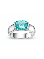 Metal Type:_14K White Gold&Gemstone_ Paraiba Hue YAG