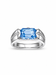 Metal Type:_925 Sterling Silver&Gemstone_Santa Maria Blue Sapphire