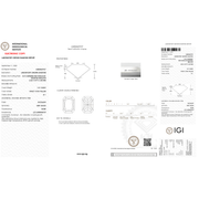 Complete original IGI report LG826623727 for a 1.01 ct Fancy Vivid Yellow SI1 radiant-cut lab-grown diamond, centered on a square white canvas.