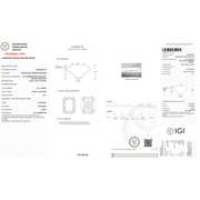 Complete original IGI report LG839681728 for a 2.01 ct Fancy Vivid Pink VS1 radiant-cut lab-grown diamond, centered on a square white canvas.