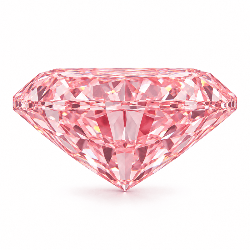 Pink radiant-cut side illustration from the previous product listing; not verified to depict the current diamond.