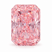 Pink radiant-cut diamond illustration from the previous product listing; not verified to depict the current diamond.