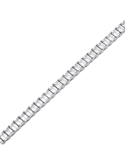 LAGO emerald-cut lab-grown white sapphire tennis necklace, close-up of the linked settings