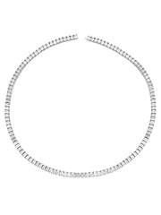 Sapphire necklace with hand-set setting angled view showing the silhouette and craftsmanship
