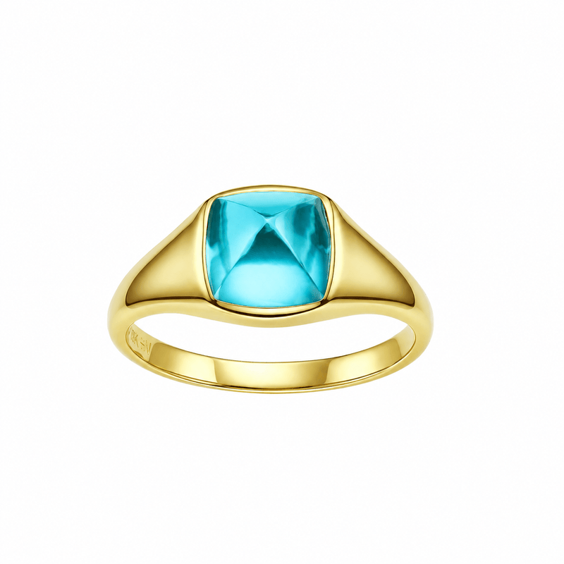 Ring with hand-set setting detail view showcasing the jewelry design and finish