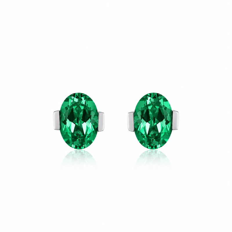 ROMY Oval-Cut Lab-Grown Gemstone Stud Earrings