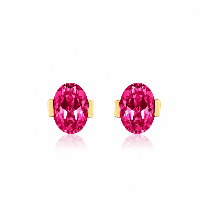 ROMY Oval-Cut Lab-Grown Gemstone Stud Earrings