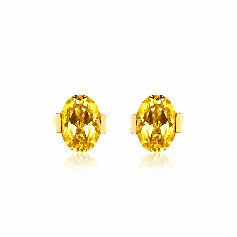 ROMY Oval-Cut Lab-Grown Gemstone Stud Earrings