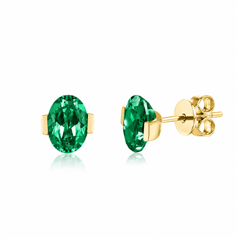 ROMY Oval-Cut Lab-Grown Gemstone Stud Earrings
