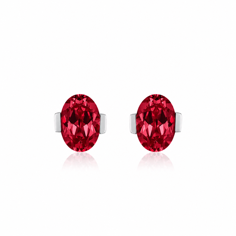ROMY Oval-Cut Lab-Grown Gemstone Stud Earrings