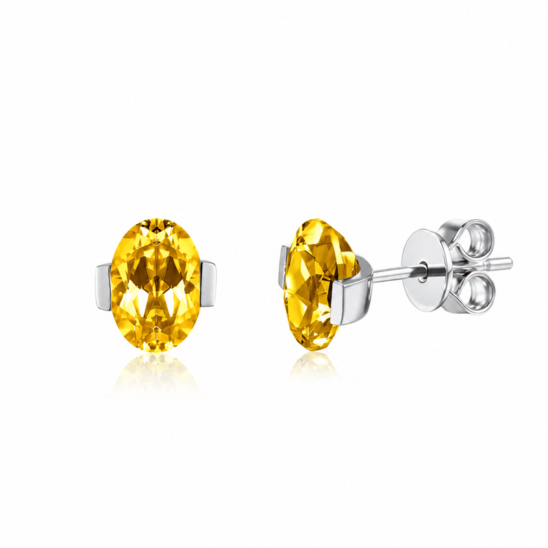 ROMY Oval-Cut Lab-Grown Gemstone Stud Earrings