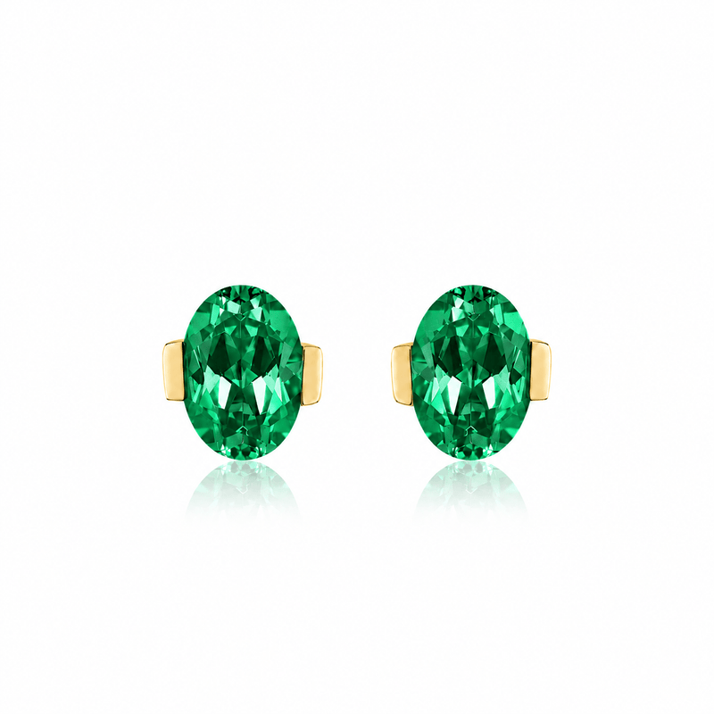 ROMY Oval-Cut Lab-Grown Gemstone Stud Earrings