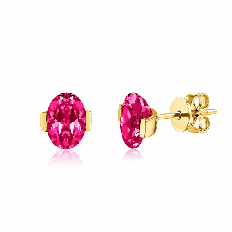 ROMY Oval-Cut Lab-Grown Gemstone Stud Earrings