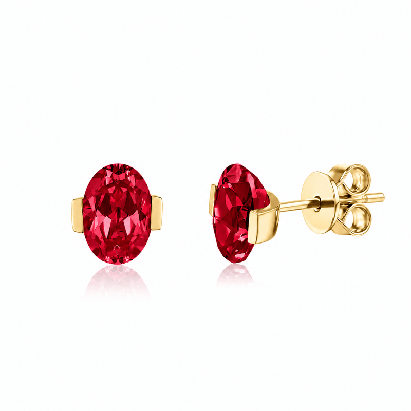 ROMY Oval-Cut Lab-Grown Gemstone Stud Earrings