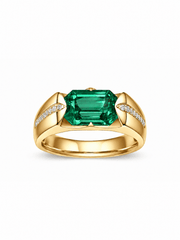 Metal Type:_14K Yellow Gold&Gemstone_Colombian Emerald