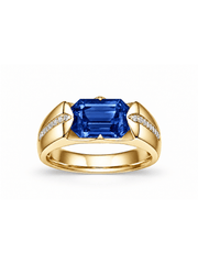 Metal Type:_14K Yellow Gold&Gemstone_Royal Blue Sapphire