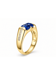 Metal Type:_14K Yellow Gold&Gemstone_Royal Blue Sapphire