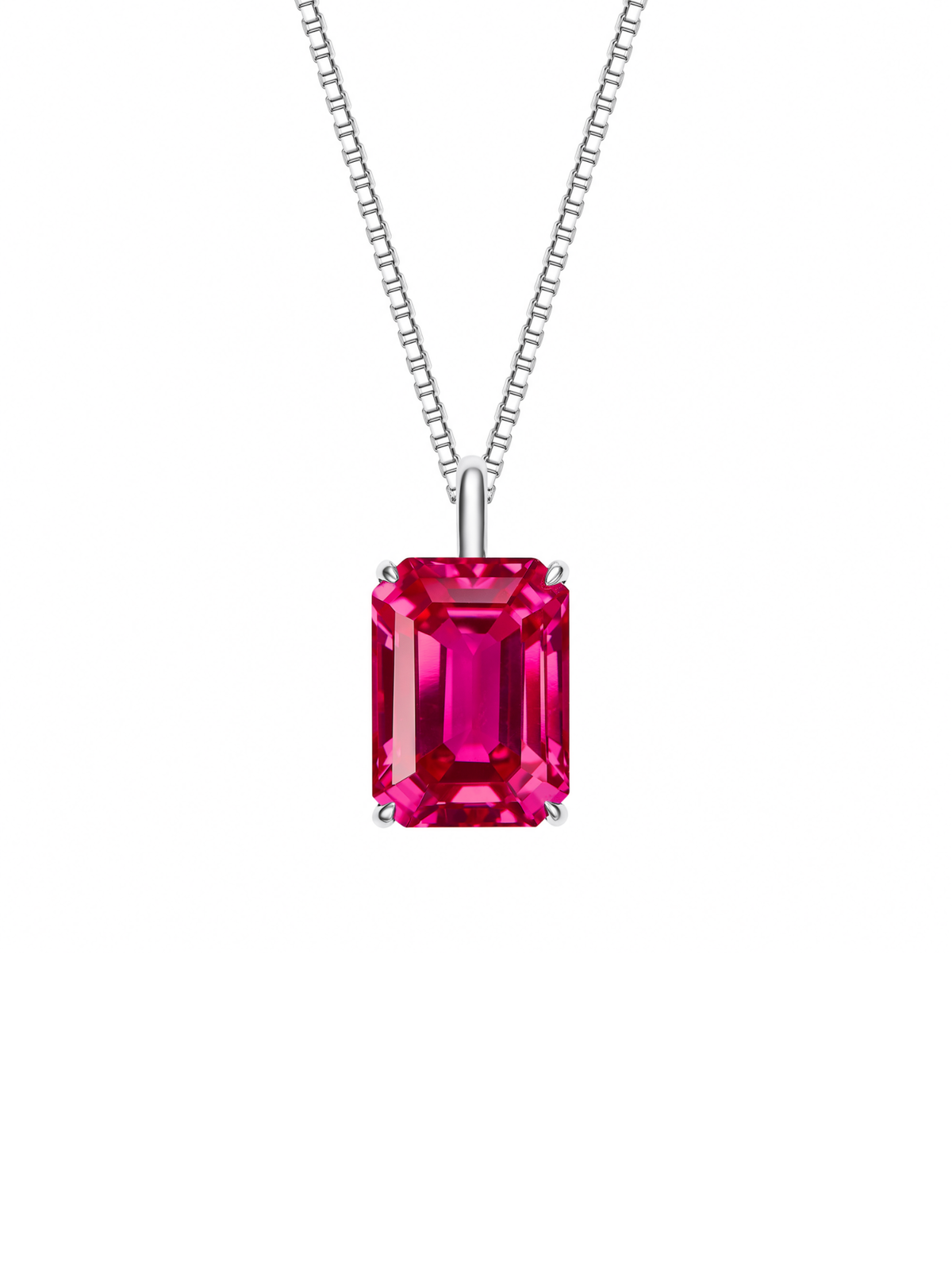 ALIX hot pink lab-grown sapphire necklace illustrating the cost of lab-grown gemstone jewelry
