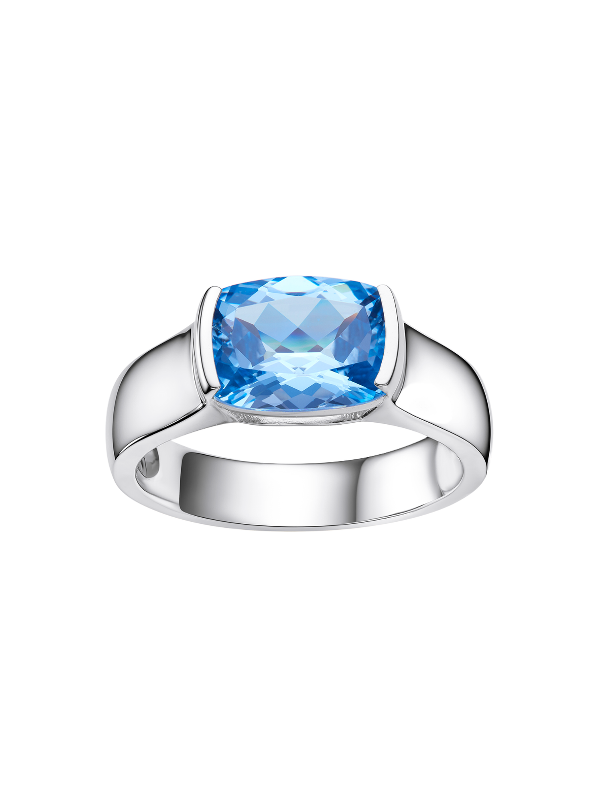 VEDA elongated cushion-cut sculptural gemstone ring