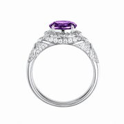 Metal Type:_10K White Gold&Gemstone_Purple Sapphire