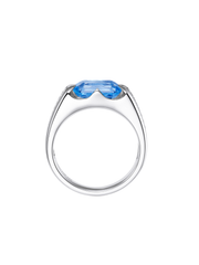 Metal Type:_14K White Gold&Gemstone_Santa Maria Blue Sapphire