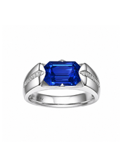 Metal Type:_14K White Gold&Gemstone_Royal Blue Sapphire