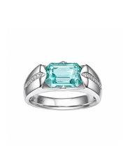 Metal Type:_14K White Gold&Gemstone_ Paraiba Hue YAG