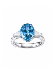 Metal Type:_14K White Gold&Gemstone_Santa Maria Blue Sapphire