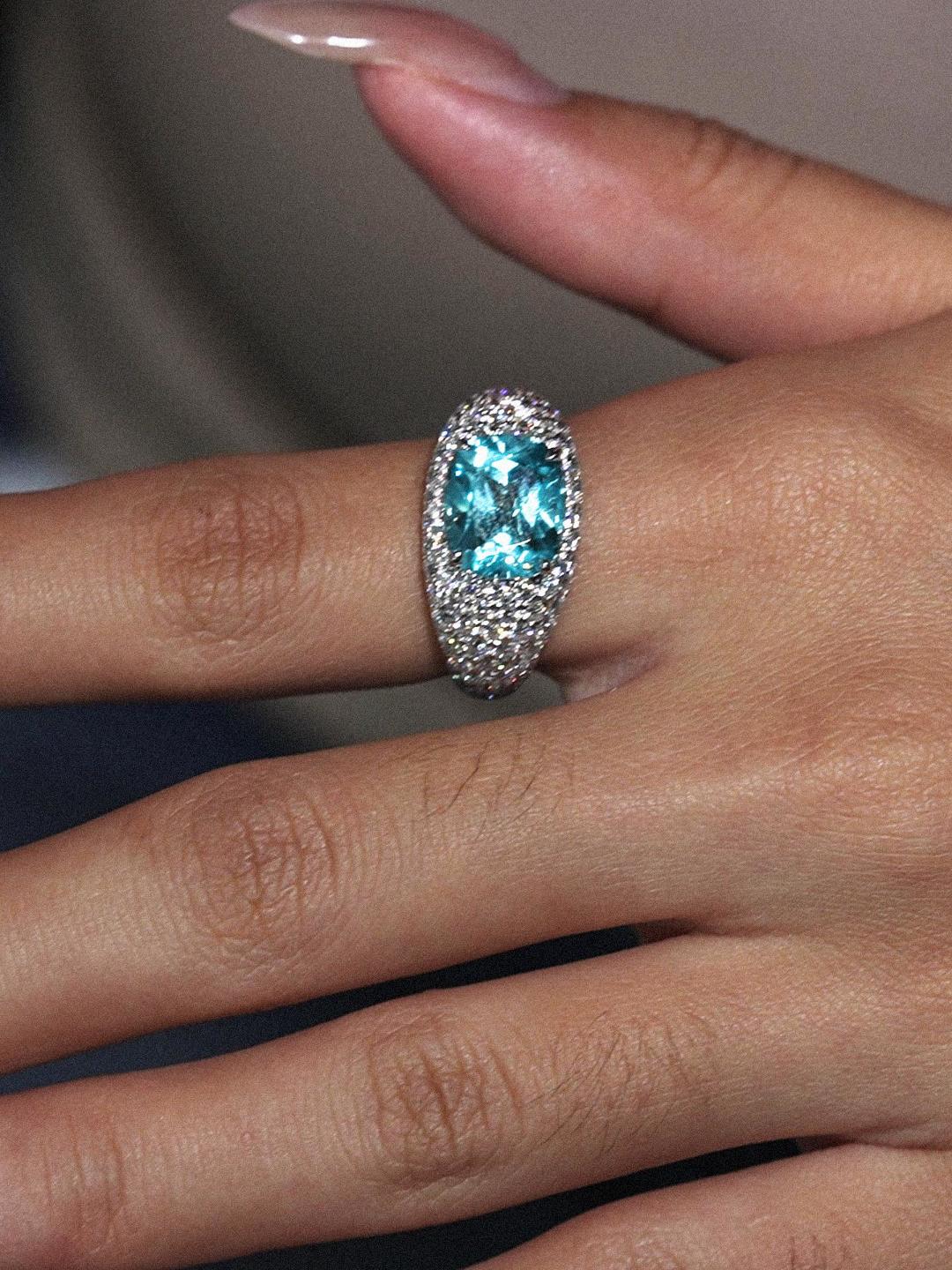 Metal Type:_925 Sterling Silver&Gemstone_ Paraiba Hue YAG