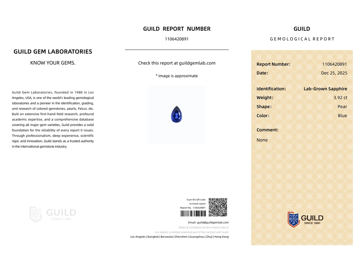 GUILD Gemstone Certificate