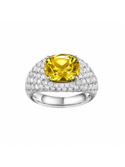 Metal Type:_14K White Gold&Gemstone_Canary Yellow Sapphire