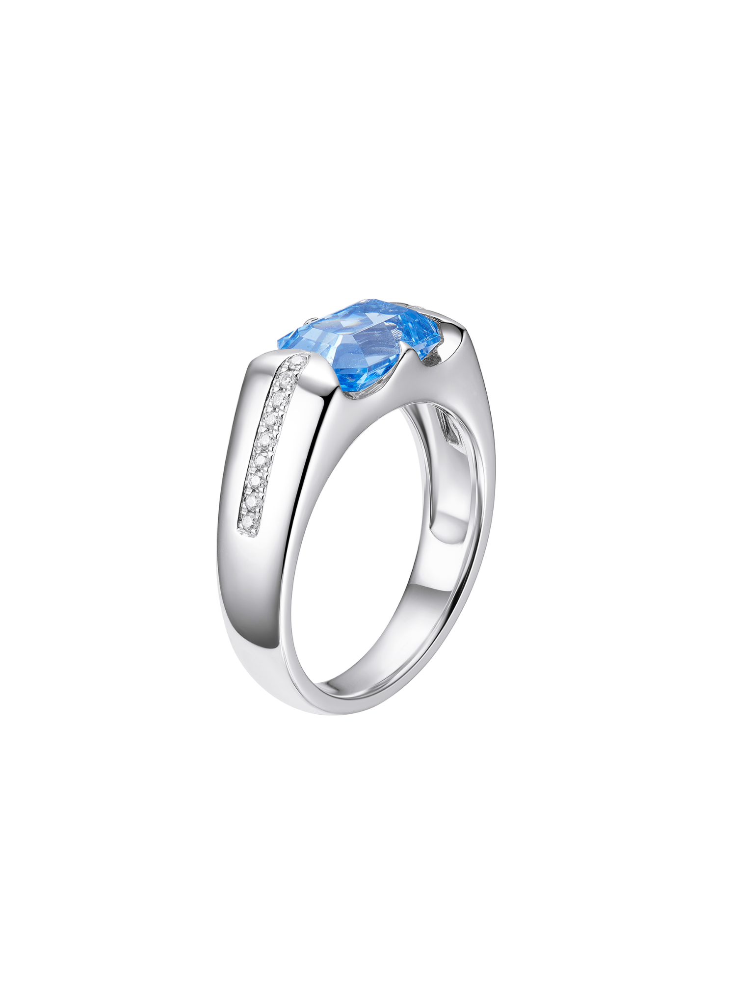 Metal Type:_925 Sterling Silver&Gemstone_Santa Maria Blue Sapphire
