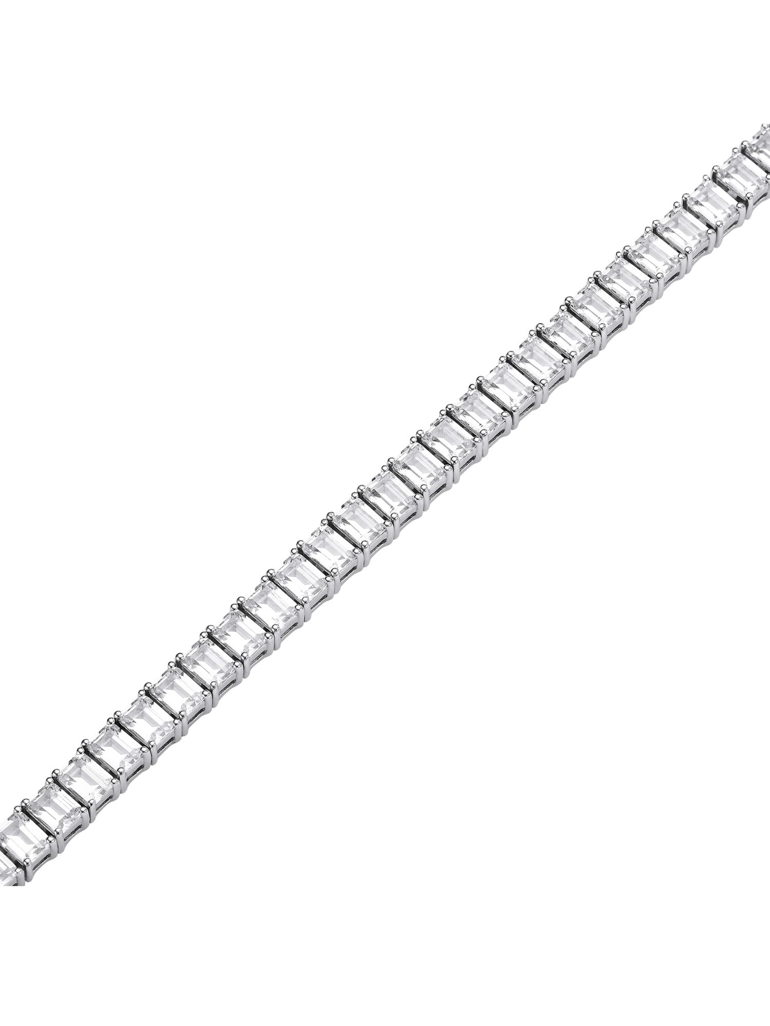 LAGO Emerald-Cut Lab-Grown White Sapphire Tennis Necklace
