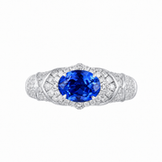 Metal Type:_10K White Gold&Gemstone_Royal Blue Sapphire