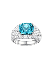 Metal Type:_14K White Gold&Gemstone_ Paraiba Hue YAG