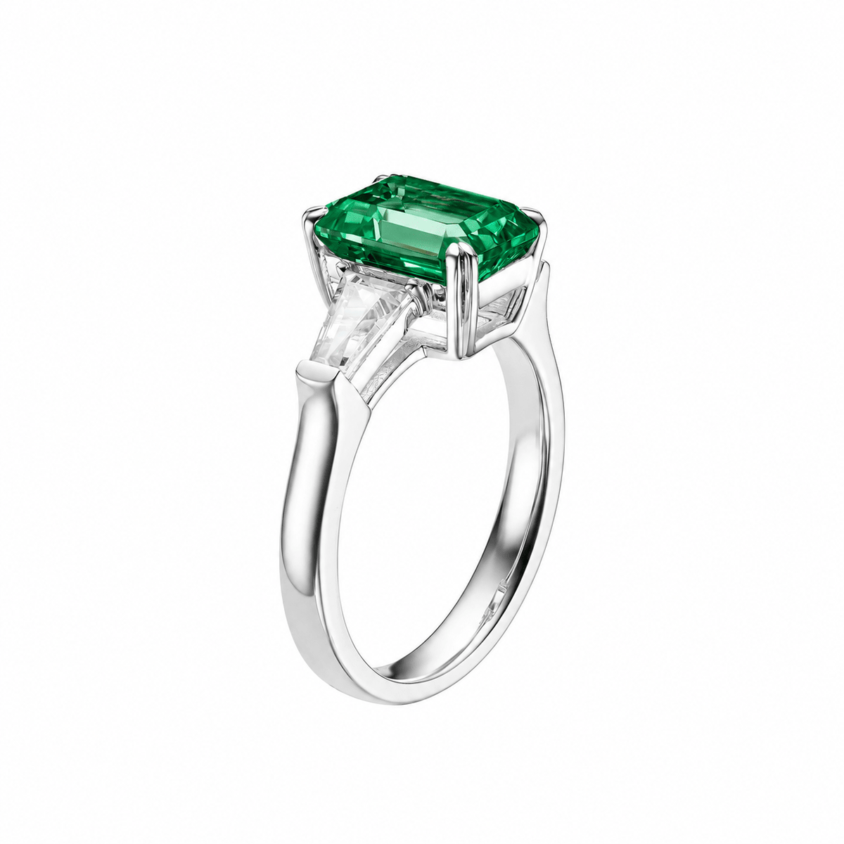 ARIANE Emerald-Cut Three-Stone Lab-Grown Gemstone Ring