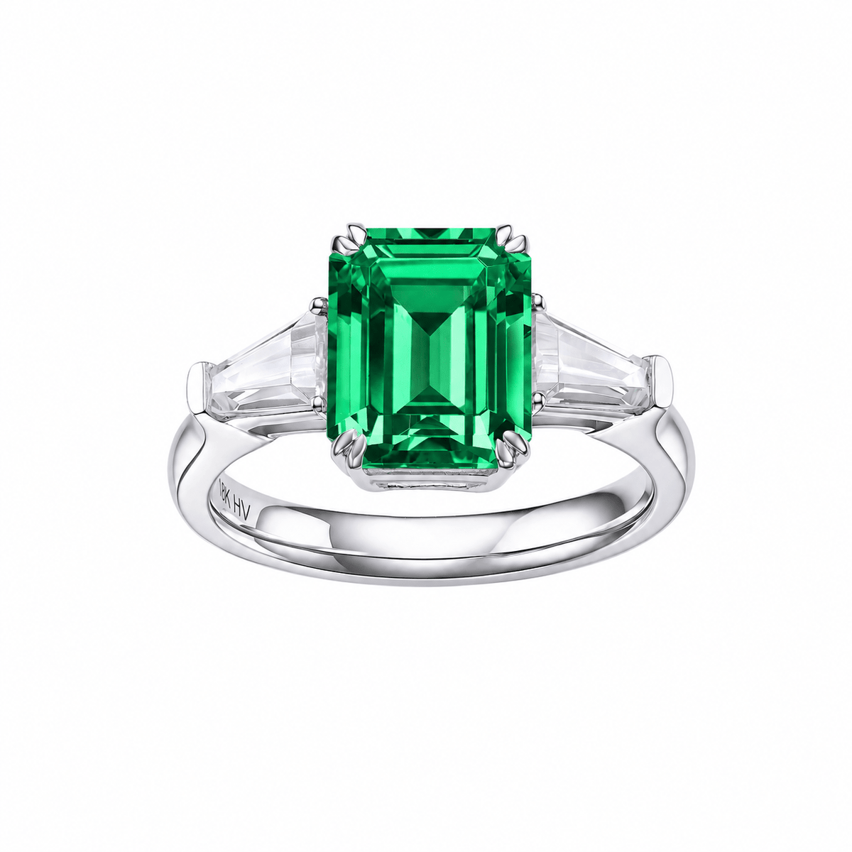 ARIANE Emerald-Cut Three-Stone Lab-Grown Gemstone Ring